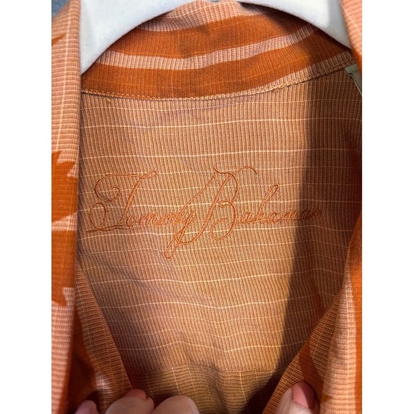 Tommy Bahama Mens Orange Floral Stripe Tencel Short Sleeve Camp Shirt Size M - Picture 3 of 6